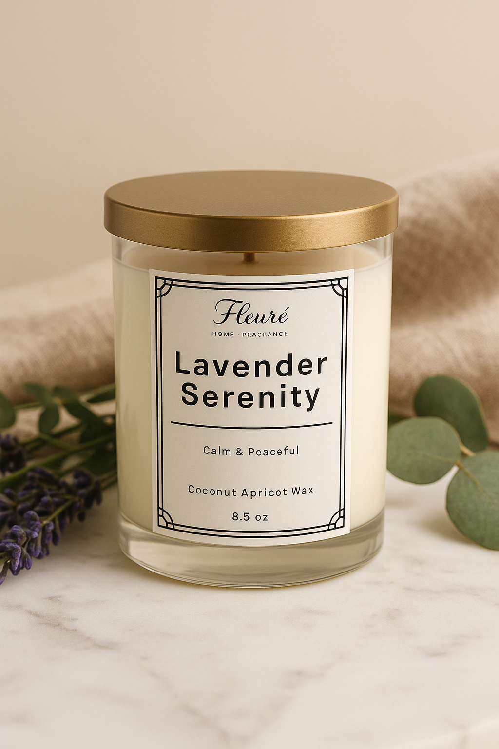 Lavender Serenity Candle – Calming Aromatherapy Candle | Fleuré