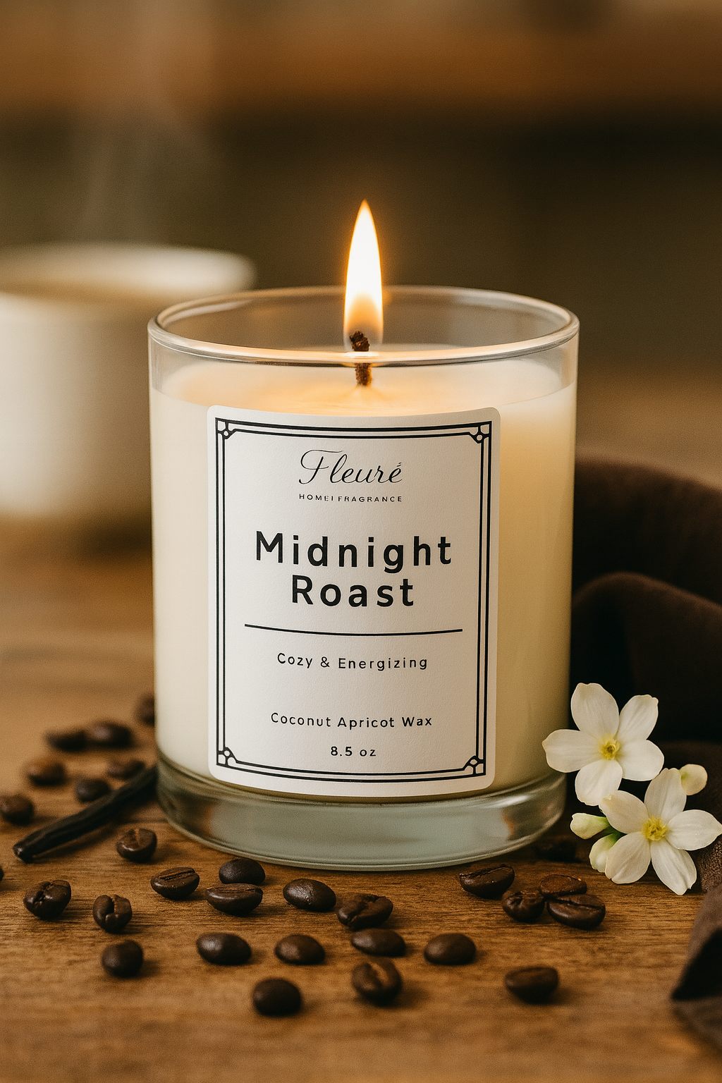Midnight Roast Candle – Coffee Scented Luxury Candle | Fleuré